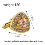 Men's Shirt Cufflinks Triangle Crystal French Diamond